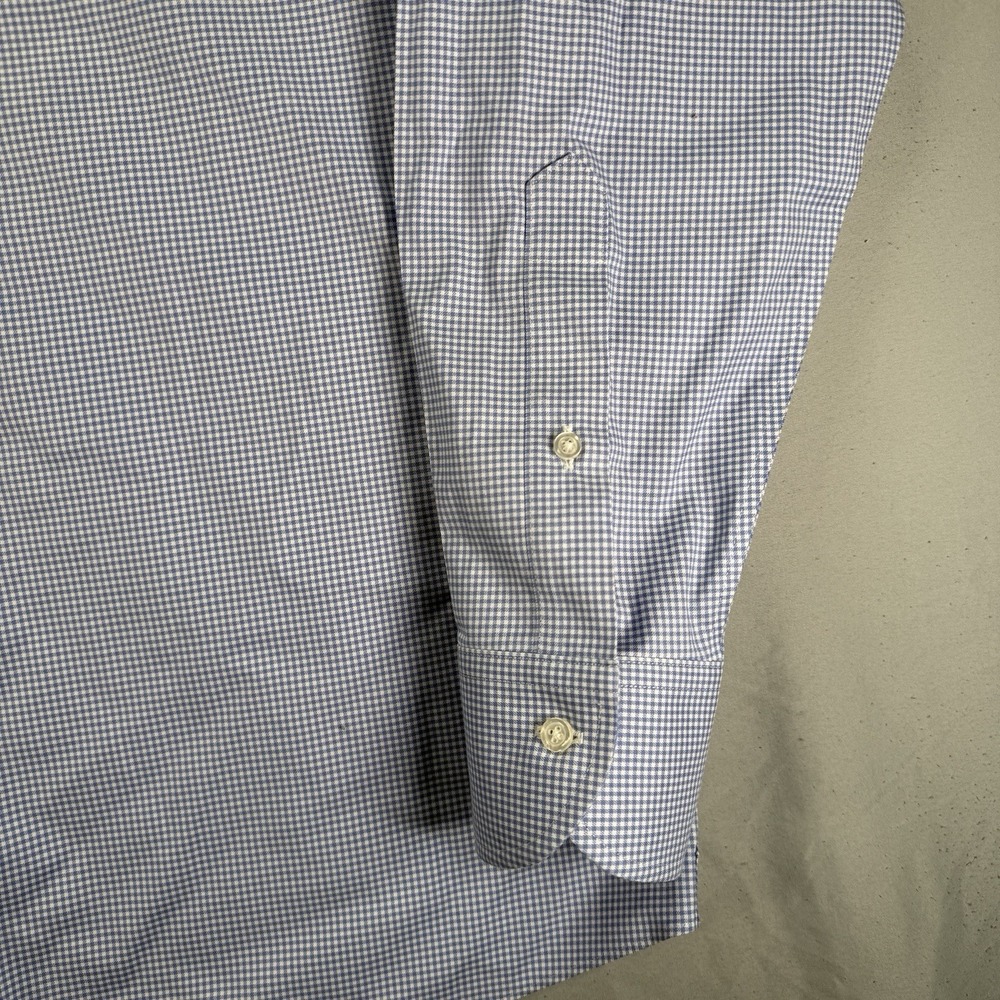 Proper Cloth Button Up Shirt Mens XL Blue Check Long Sleeve Non Iron Picnic - Picture 3 of 9